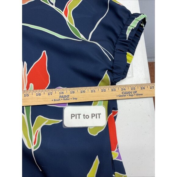 CROSBY BY MOLLIE BURCH Callaway Dress BUTTON FRONT SLEEVELESS NAVY POCKETED LG - Picture 9 of 11